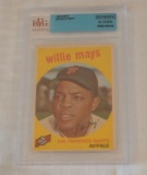 Vintage 1959 Topps Baseball Card #50 Willie Mays Giants HOF Beckett Slabbed Authentic