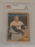 Vintage 1962 Topps Baseball Card #300 Willie Mays Giants HOF Beckett GRADED 3 VG