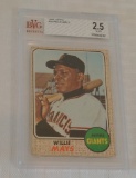 Vintage 1968 Topps Baseball Card #50 Willie Mays Giants HOF Beckett GRADED 2.5 G-VG