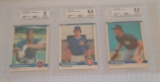 3 BGS Beckett GRADED 1984 Fleer Baseball Card Lot Rookie RC Mattingly 6.5 Strawberry 8 Sandberg Cubs