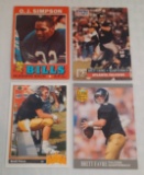 3 Brett Favre NFL Football Rookie Card Lot 1991 w/ 1971 Topps OJ Simpson 2nd Year Card Bills HOF