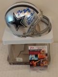 Bill Bates Autographed Signed Mini NFL Football Helmet Cowboys JSA COA Inscription