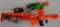 2 Large Nerf Gun Lot Foam Bullets N-Strike Elite Mega & Sling Fire Bolt Action Plastic Toys Blaster