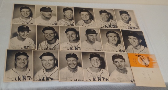 Rare Vintage 1949 NY Giants 7x9 Card Photo Complete Set w/ Envelope MLB Baseball Team Issue Nice