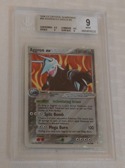 Pokemon Card 2006 EX Chrystal Guardians Holo #89 Aggron EX BGS GRADED 9 MINT