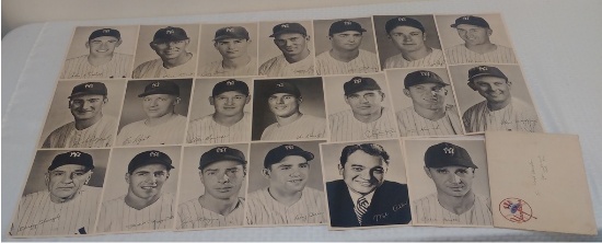 Rare Vintage 1947 1949 NY Yankees 7x9 Card Photo Complete Set w/ Envelope DiMaggio Yogi Rizzuto Nice