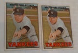 2 Vintage 1967 Topps Baseball Card Lot Pair #5 Whitey Ford Yankees HOF