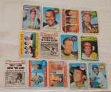 13 Vintage 1969 Topps Baseball Card Lot Stars HOFers Nettles RC Banks Ted Williams Wills Flood