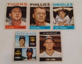 5 Vintage 1964 Topps Baseball Star SP HOF Card Lot Hubbs Kaline Roberts Bunning Tommy John RC Rookie