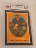 Vintage 1958 Topps NFL Football High Grade Card KSA GRADED 8.5 NRMT MT+ #15 Andy Robustelli Giants