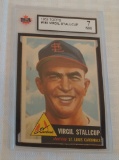 Vintage 1953 Topps Baseball Card #180 Virgil Stallcup Cardinals KSA GRADED 7 NRMT