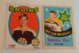 Vintage 1969-70 #212 & 1971-72 #100 OPC O Pee Chee Bobby Orr NHL Hockey Card Lot Bruins HOF