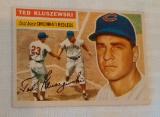 Vintage 1956 Topps MLB Baseball Card #25 Ted Kluszewski Reds White Back Gorgeous Condition
