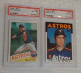 2 PSA GRADED Baseball Card Lot Nolan Ryan 1985 1986 Topps Astros NRMT MINT 8