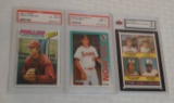 3 PSA KSA GRADED Baseball Card Lot 1977 Topps Carlton 1992 Fleer Update RC Salmon 1976 Rookies 6 8 9