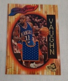1997 Press Pass NBA Basketball Rookie Game Used Jersey Insert Card Kansas Jacque Vaughn