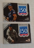 2019 Topps Baseball Patch Insert Card Pair Bob Feller Mike Piazza HOF MLB 150 Years