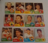 12 Vintage 1963 Topps Baseball Card Lot