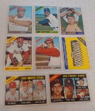 8 Vintage 1966 Topps Baseball Card Lot Gibson Hunter Colavito Team Rookies Leaders