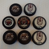 8 Official AHL Hockey Game Puck Lot Hershey Bears NHL Minors