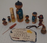 Misc Collectibles Lot Wooden Asian Asia Statue Figure Figurine Lot Japan Anointing Oil & More