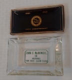 2 Vintage Local Advertising Glass Ashtray Coin Tray Lot Chambersburg PA Old National Bank Insurance