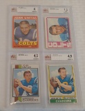 4 Vintage Topps NFL Football Johnny Unitas Card Lot Beckett GRADED 1971 1972 1973 1974 Colts HOF