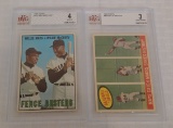 2 Willie Mays Vintage Topps Beckett GRADED Card Lot 1959 Catch 1967 Combo McCovey