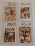 4 Different 1991 Brett Favre Rookie Card Lot All BGS GRADED 9 MINT Upper Deck Ultra Action Packed