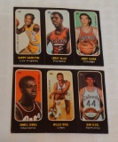 2 Vintage 1971-72 Topps Sticker Trios NBA Basketball Panel Card Insert Lot Pair Rare