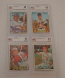 4 Vintage 1967 Topps Baseball Card Lot All HOFers Stars Beckett GRADED 4.5 Red Perez Morgan Palmer
