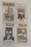 4 BGS GRADED NFL Football Card Lot Autographed Relic Insert Card Lot #'d