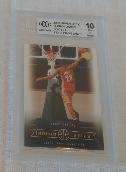 2003-04 Upper Deck NBA Basketball #22 LeBron James Box Set Rookie Card RC Beckett BCCG 10 GRADED