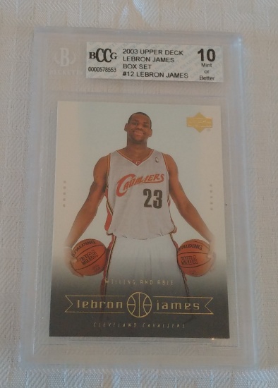 2003-04 Upper Deck NBA Basketball #12 LeBron James Box Set Rookie Card RC Beckett BCCG 10 GRADED