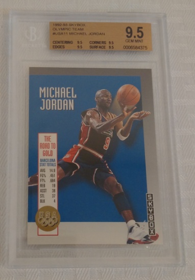 1992-93 Skybox Olympic Team NBA Basketball Card #USA11 Michael Jordan USA Bulls HOF BGS 9.5 GEM MINT