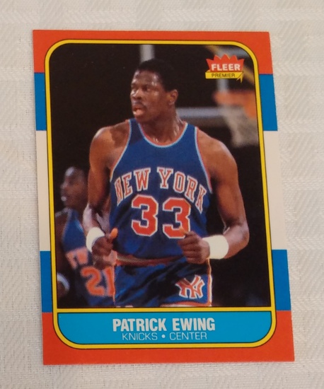 Vintage 1986-87 Fleer NBA Basketball Rookie Card RC #32 Patrick Ewing Knicks HOF
