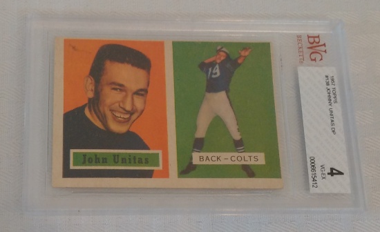 Key Vintage 1957 Topps NFL Football #138 Johnny Unitas Rookie Card RC Colts HOF Beckett GRADED 4