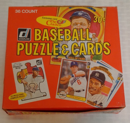 Vintage 1982 Donruss Baseball Near Full Wax Box 35 Factory Sealed Packs Potential Ripken Gem Mint