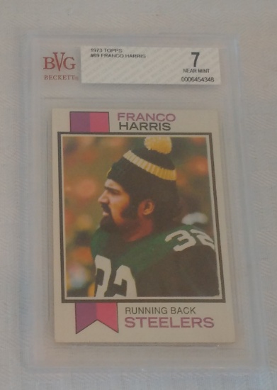 Key Vintage 1973 Topps NFL Football Rookie Card RC #89 Franco Harris Steelers HOF Beckett GRADED 7