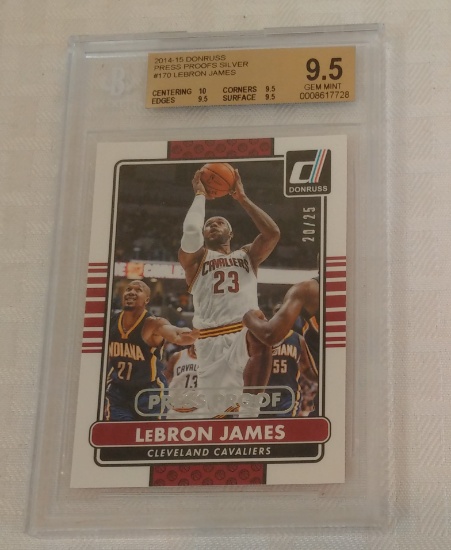 2014-15 Donruss Press Proof Insert Card #170 LeBron James 20/25 BGS GRADED 9.5 GEM MINT 10 Sub NBA