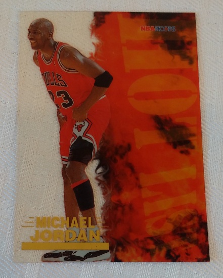 1996-97 NBA Hoops Hot List #8 Michael Jordan Acetate Clear Basketball Insert Card Bulls HOF