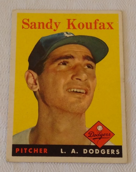 Vintage 1958 Topps Baseball Card #187 Sandy Koufax Dodgers HOF