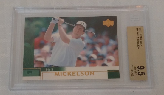 2002 Upper Deck PGA Golf Rookie Card RC #41 Phil Mickelson BGS GRADED 9.5 GEM MINT