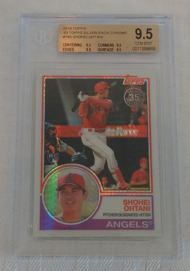 2018 Topps Silver Pack Chrome Rookie Refractor Insert RC  Shohei Ohtani Angels BGS GRADED 9.5 GEM