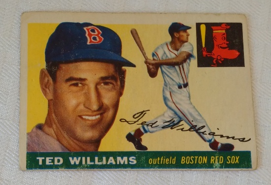 Key Vintage 1955 Topps Baseball Card #2 Ted Williams Red Sox HOF