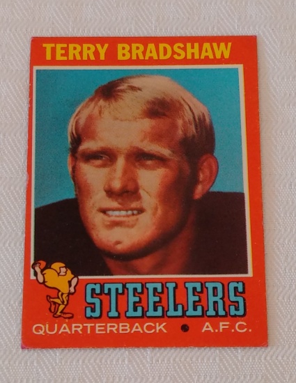 Key Vintage 1971 Topps NFL Football Rookie Card #156 Terry Bradshaw Steelers HOF Recolored