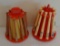 2 Vintage Baseball Plastic Bat Bank Set Lot 1960s Wooden Mini Bats Yankees Some Damage