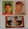 3 Vintage 1950s Eddie Mathews Baseball Card Lot 1957 1958 Topps & 1955 Bowman Recolored Braves HOF