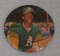 Vintage Baseball Stadium Pin Button 3'' Round Rickey Henderson A''s HOF 1982 MLB