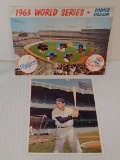 Vintage 1963 World Series 8x10 Color Premium Yankees Dodgers Team Signed Facsimile Koufax Pepitone